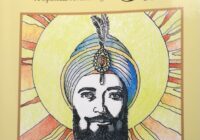 Illustrated turbaned bearded figure on book cover